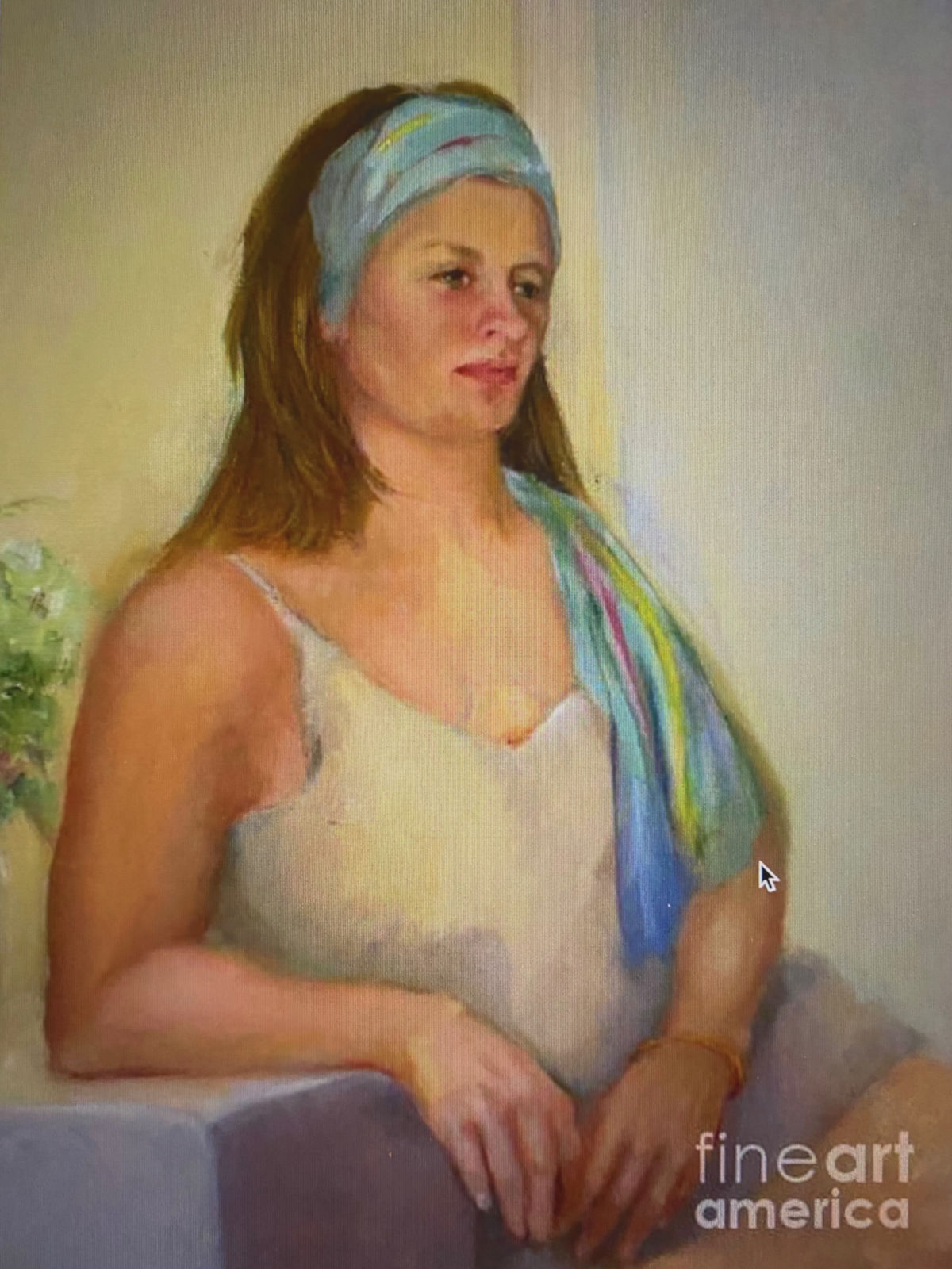 Cami in White by Kate Hoekstra — oil on canvas, 24 by 36 inches.